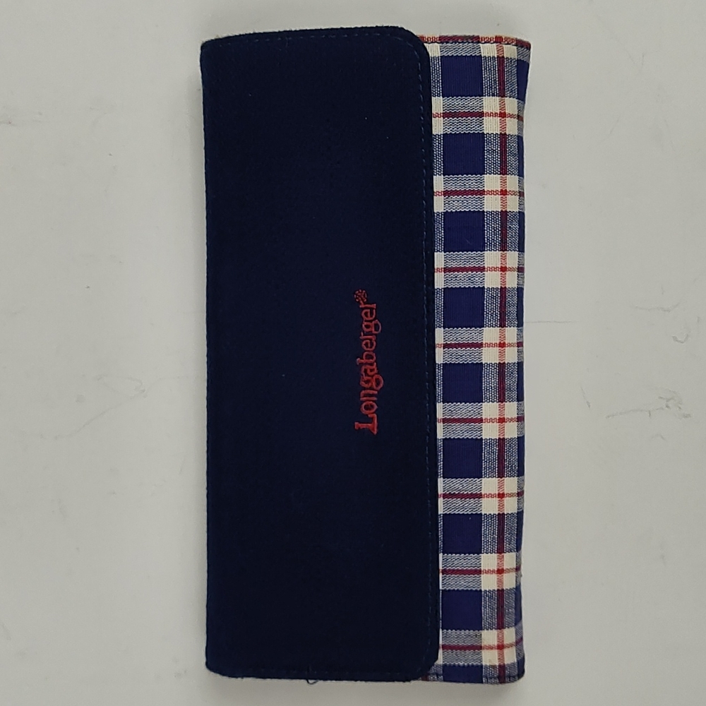 Longaberger Plaid Wallet With Checkbook Cover